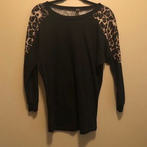 Leopard and black lightweight sweater
